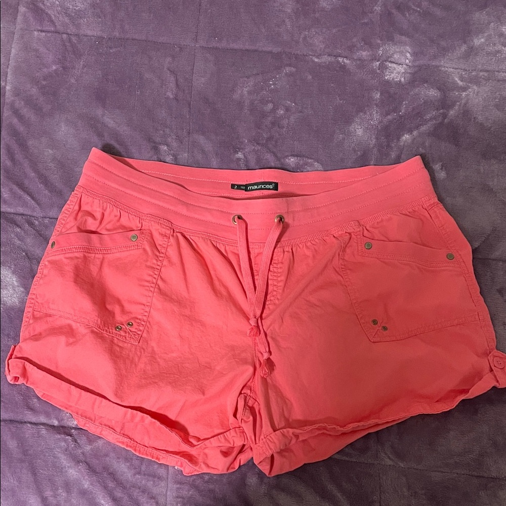 Maurices Coral Drawstring Athletic Shorts